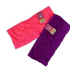 Lace Tube Top Pink Purple 2 pack